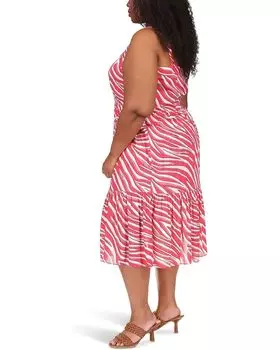 Платье Michael Kors Plus Size Large Soft Zebra Midi Dress, цвет Geranium