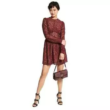 Платье Michael Michael Kors Leopard Corded Lace, бордовый