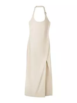 Платье миди Bershka Dress, кремовый