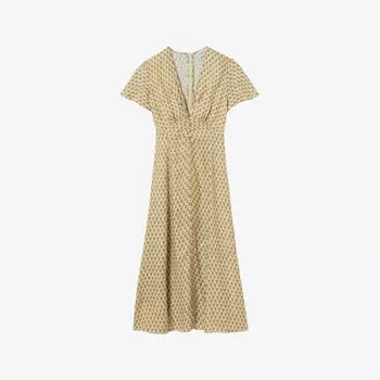 Платье миди Claudie Pierlot с короткими рукавами, желтый