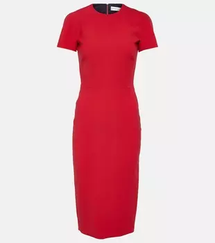 Платье миди из крепа Victoria Beckham, розовый