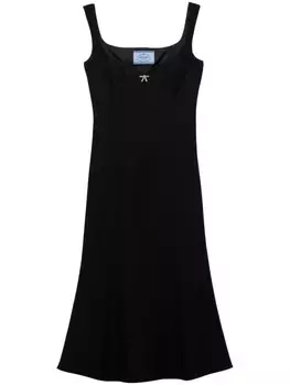 Платье миди кади Prada, черный