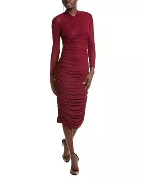 Платье-миди Kenneth Cole Mesh с оборками, красный