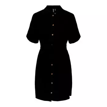 Платье миди Pieces Vinsty Short Sleeve, черный