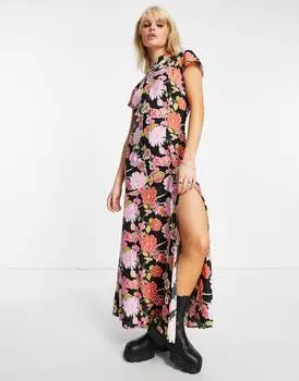 Платье миди с цветочным принтом ASOS DESIGN