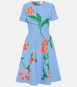 Платье миди с цветочным принтом Carolina Herrera, мультиколор