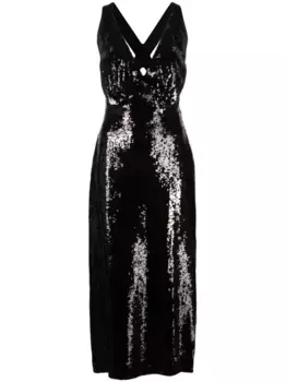 Платье миди с пайетками KHAITE, черный