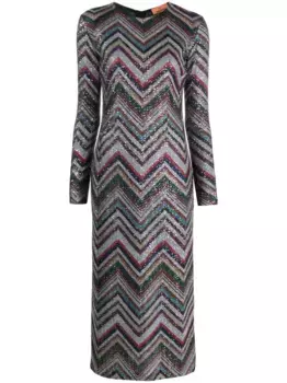 Платье миди с пайетками Missoni, черный