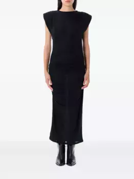 Платье миди с подкладкой на плечах MARANT TOILE, черный