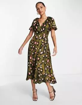 Платье миди с принтом Topshop ASOS