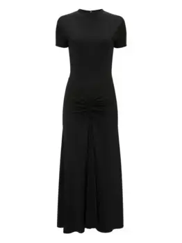 Платье миди со сборками VICTORIA BECKHAM, черный