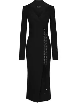 Платье миди со шнуровкой DOLCE & GABBANA, черный