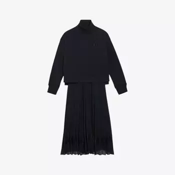 Платье миди Teli Illusion из хлопка и ткани Claudie Pierlot, цвет bleus