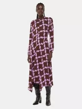 Платье миди в тонкую клетку Whistles, цвет Purple/Multi