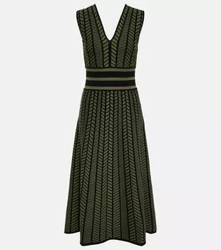 Платье миди вязки интарсия Biavo MAX MARA, разноцветный