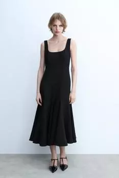 Платье миди ZARA, черный