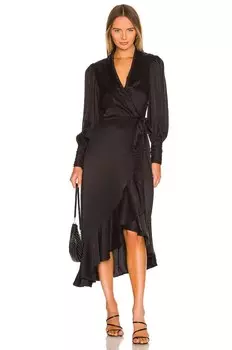 Платье миди Zimmermann Silk Wrap, черный