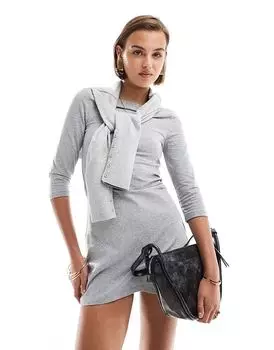 Платье-мини Cotton On bella с рукавами три четверти серого цвета Cotton:On