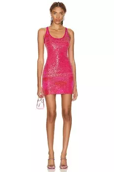 Платье мини Missoni Sequin, цвет Pink & Red Space Dye
