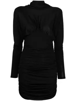 Платье мини с длинными рукавами Saint Laurent, черный
