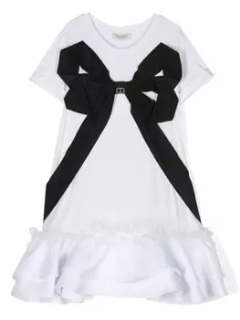 Платье мини с логотипом TWINSET Kids, белый