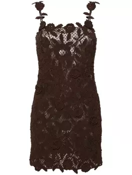 Платье мини в технике кроше Blumarine, коричневый