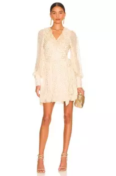 Платье мини Zimmermann Wrap, цвет Cream & Gold