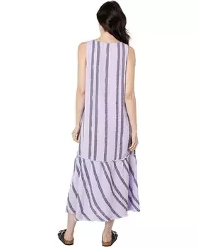 Платье Mod-o-doc Vertical Stripe Gauze Tank Dress with Ruffle Hem, цвет Rejuvenate