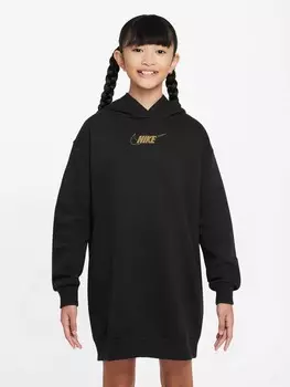 Платье Nike G NSW CLUB FLC HDY DRSS SHNE, черный