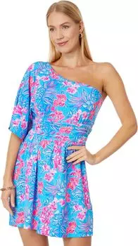 Платье Niki One Shoulder Romper Lilly Pulitzer, цвет Cumulus Blue Orchid Oasis