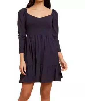 Платье Noel Babydoll в темно-синем цвете Nation LTD
