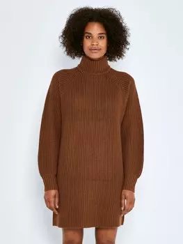 Платье Noisy may Langarm Mini Strick Rundhals Pullover Shirt NMTIMMY, коричневый