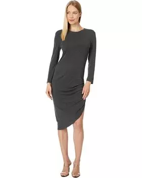 Платье Norma Kamali 3/4 Sleeve Crewneck Side Drape Mini Dress, цвет Dark Grey