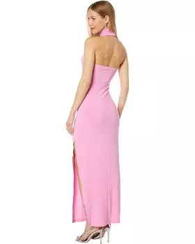 Платье Norma Kamali Halter Turtle Side Slit Gown, цвет Candy Pink
