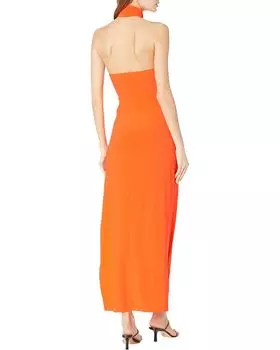 Платье Norma Kamali Halter Turtle Side Slit Gown, цвет SOS