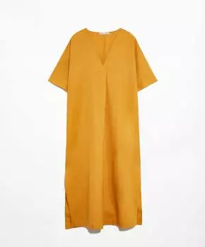 Платье Oysho Linen Tunic, желтый
