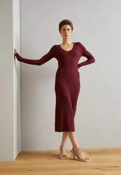 Платье Point Scotch & Soda ПЛАТЬЕ С V-образным вырезом, бордовый