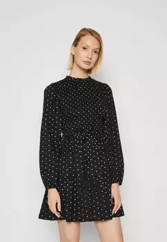 Платье повседневное SMOCKED BODICE MINI GAP, цвет black/white