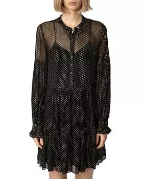 Платье Randy Mousseline Sparle Noir Zadig & Voltaire, черный
