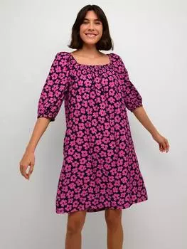 Платье raya в цветочек длиной до колен KAFFE, цвет Festival Fuchsia