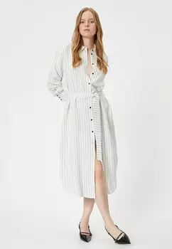 Платье-рубашка BELTED BUTTONED MIDI Koton, черный