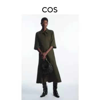Платье-рубашка Cos стандартного кроя, темно-коричневый