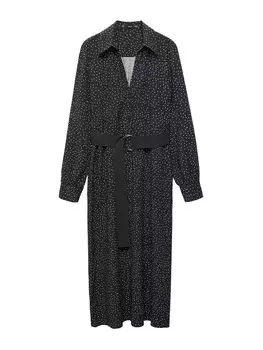 Платье рубашка MANGO Shirt Dress Apple, черный