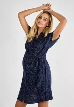 Платье-рубашка MATERNITY FIT - SPOT TIE JoJo Maman Bb, синий