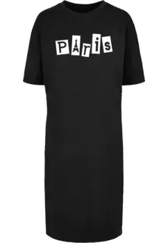 Платье-рубашка Merchcode " Merchcode Damen Ladies Paris X Organic Oversized Slit Tee Dress" (1 шт.), черный