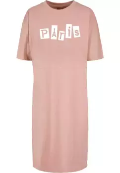Платье-рубашка Merchcode " Merchcode Damen Ladies Paris X Organic Oversized Slit Tee Dress" (1 шт.), цвет Duskrose