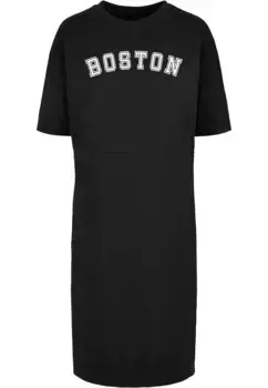 Платье-рубашка Merchcode " Merchcode Damen Ladies Boston X Organic Oversized Slit Tee Dress" (1 шт.), черный