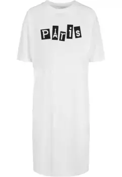 Платье-рубашка Merchcode " Merchcode Women's Ladies Paris Organic Oversized Slit Dress Tee Dress" (1 шт.), белый