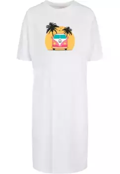 Платье-рубашка Merchcode " Merchcode Women's Ladies Summer — Van Oversized Slit Dress" (1 шт.), белый