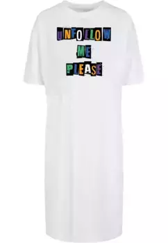 Платье-рубашка Merchcode " Merchcode Women's Ladies Please X Organic Oversized Dress Tee Dress" (1 шт.), белый